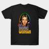 Men Black Print T-shirt Bionic Woman No-Cut Transfer Paper Print Cotton Tshirt