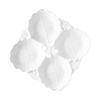 Embossed Leaf Design White Ceramic Divided Plate - Four Sections for Snacks or Cold Dishes