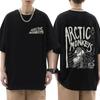 Cotton Arctic Monkeys Inspired T Shirt Album List Doodle Print Vintage T-shirt Men Hip Hop Punk Short Sleeve Tshirts Streetwear