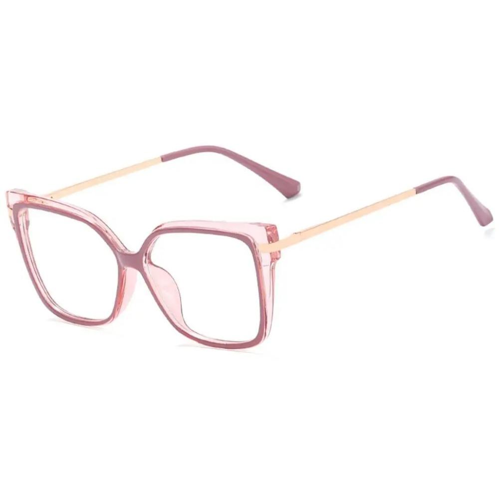 Stilige Optikk Minus Nærsynthetsbriller Kvinner Leopard Oversized Firkantet Brilleinnfatning Metall Datamaskin Anti Blått Lys Briller 0~-6.