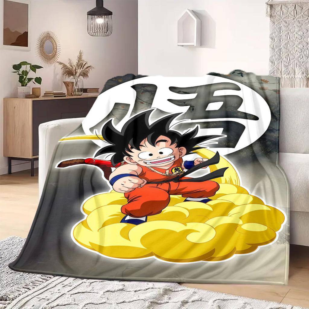 Son Goku Print Blanket Warm Comfortable Flannel Blanket Suitable for Bedrooms,Sofas, Beds,Chairs,Travel -QIAO140