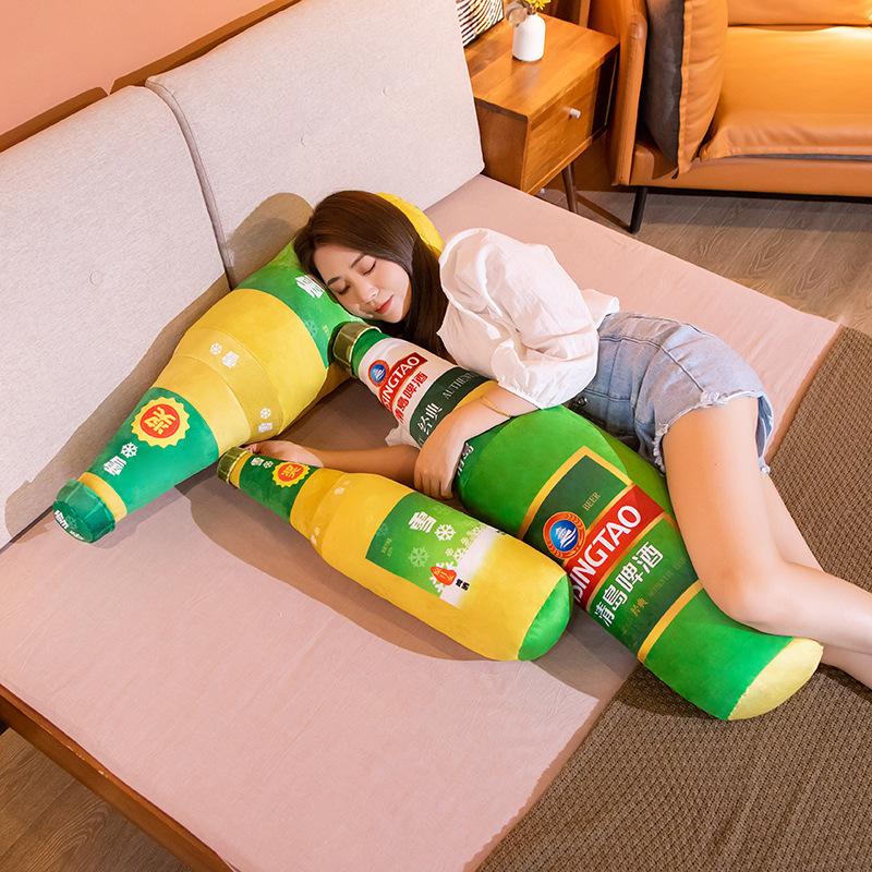 Beer throw pillow sofa living room backrest pad for girls to sleep legs long pillow dormitory boys