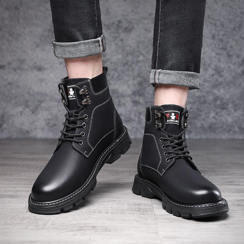 2025 Vinter Martin Stövlar Herr Höga Brittisk Stil ins Mellanhöga Trendiga Skor Verktygsstövlar Långa Stövlar Mångsidiga