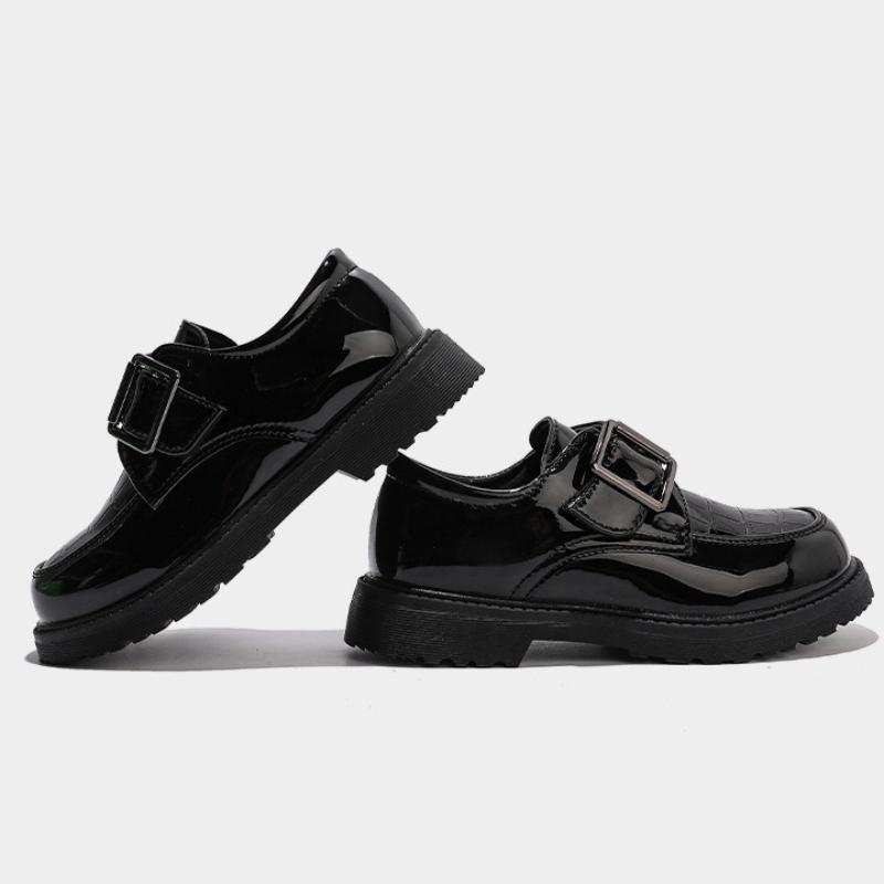 Fashion Boy Leather Shoes Spring New British Style Kid Leather Shoe Simple Student Performance Shoes Anti Slip Girl Casual Shoe