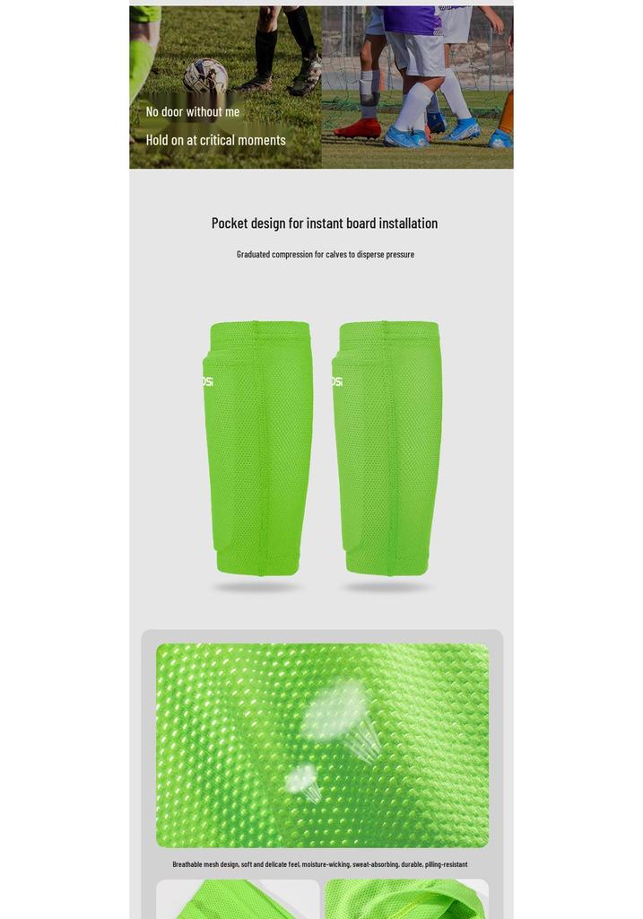 VBOSI Non-Slip Breathable Football Shin Guard Socks for Outdoor Sports