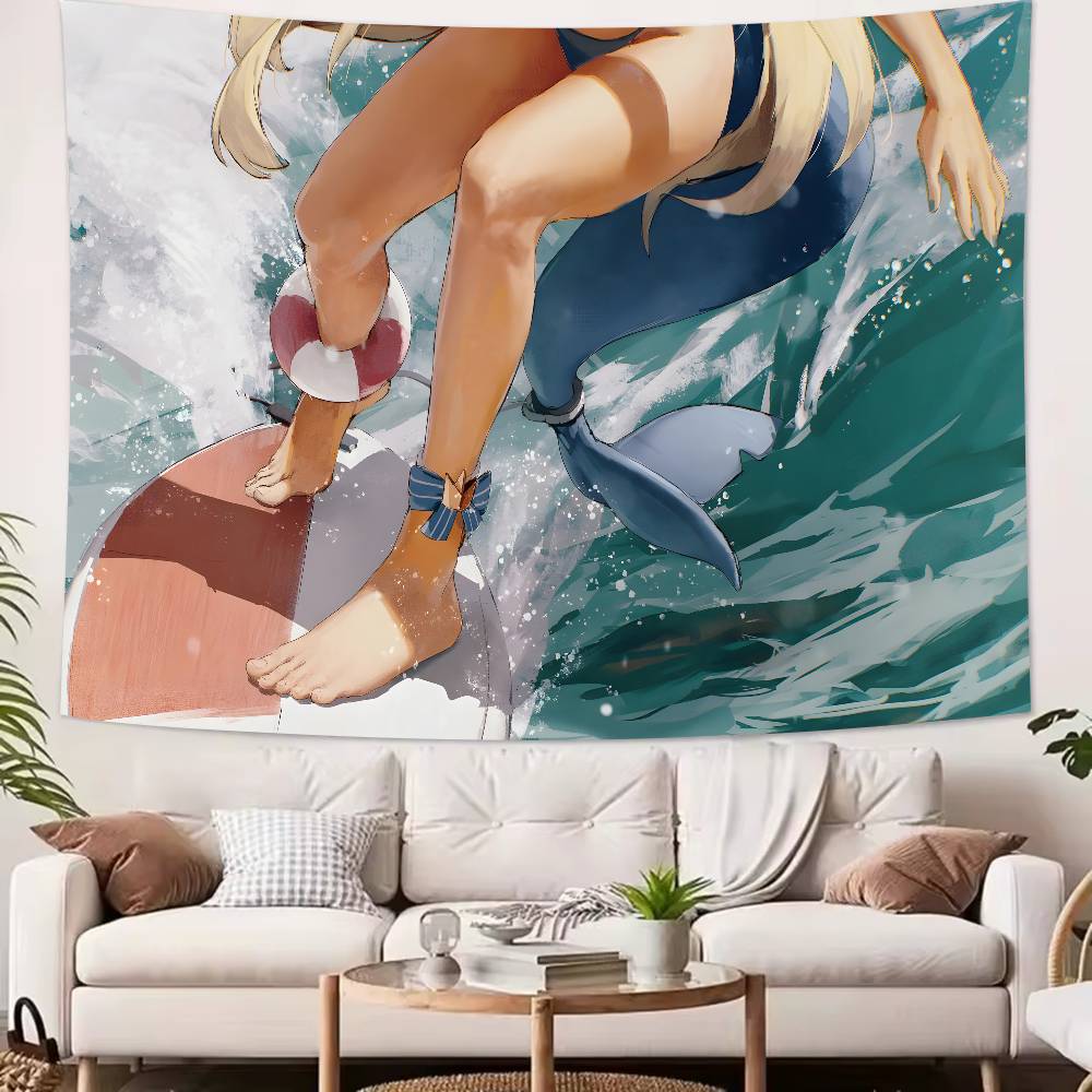 Virtual Artists Kawaii Hot Sameko Saba Tapestry Popular Room Decoration Wall Tapestry Art Room Home Decor Wall Art Decor