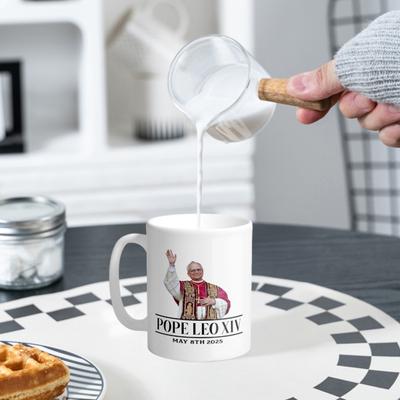 Tazza da Caffè Divertente Tazza Commemorativa Papa Leone XIV Tazza in Ceramica Adatta al Microonde Tazza da Tè Novità Idea Regalo