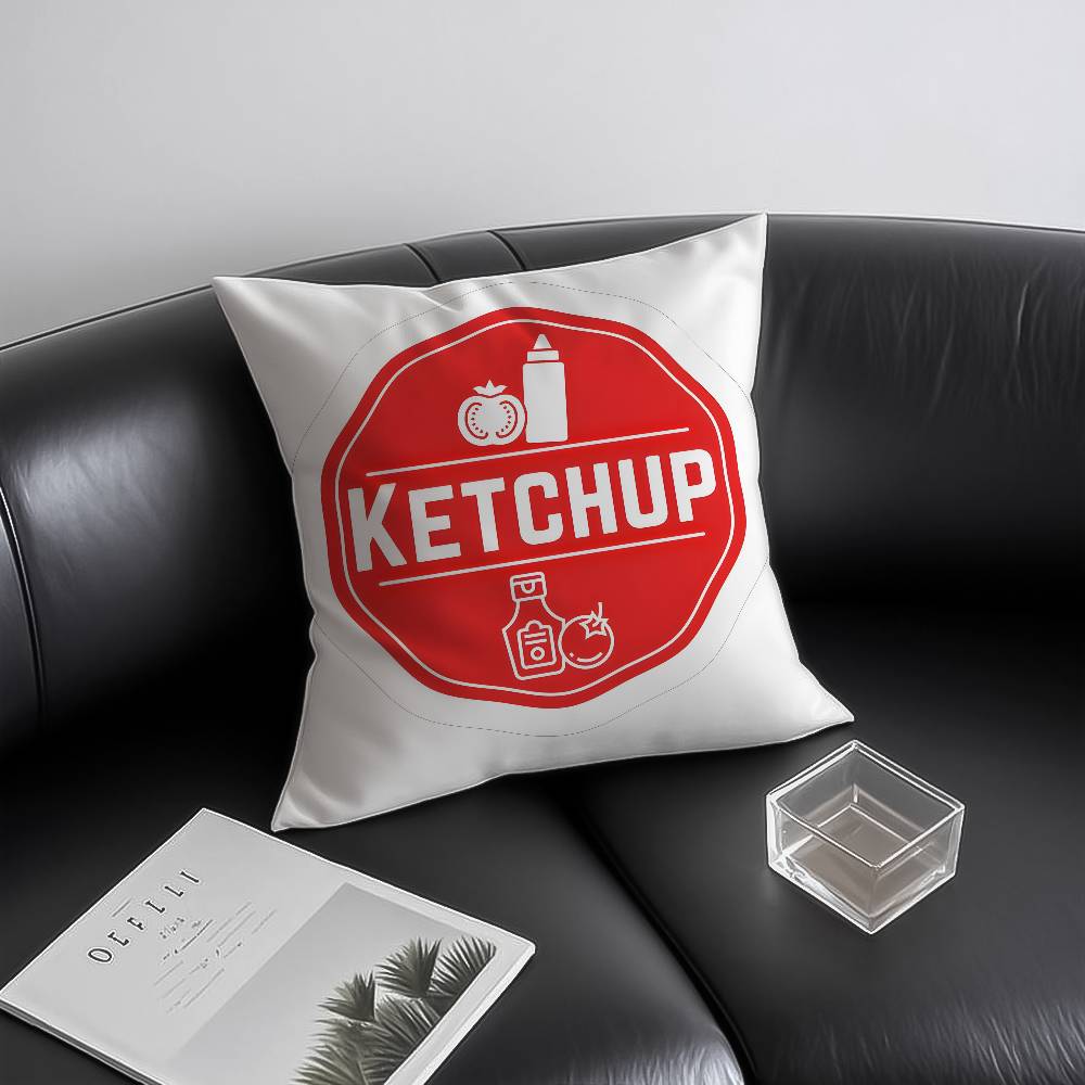 Lustiger K-ket-chup Etikett Kissenbezug Hausstaubmilbenabweisend Unsichtbarer Reißverschluss Sofa Bett