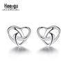 Higu E0046 S925 Silver Hollow Heart-Shaped Cartilage Stud Earrings
