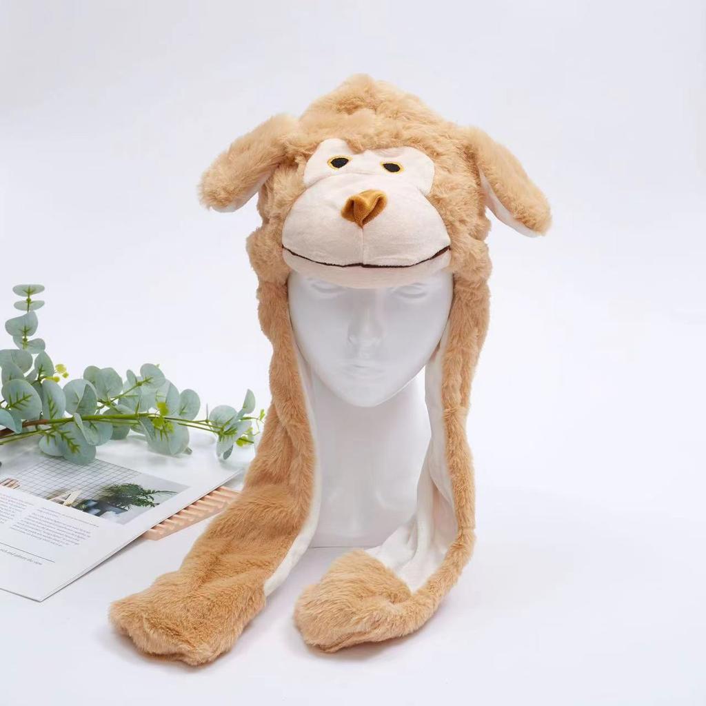 Lustige Weihnachts-Halloween-Plüschmützen mit Hirsch-Kürbis, Weihnachtsmann, Geistertierohren, beweglichen Plüschmützen für Jungen und Mädchen, Weihnachtsgeschenke