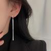 Simple Blade Chain Ear Cuff Earrings Long Minimalist Dangle Earrings Versatile Statement Ear Jewelry