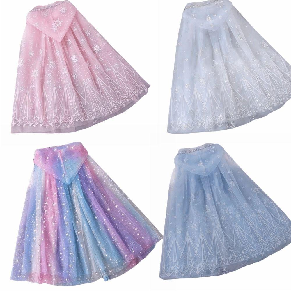 Sequined Children Cloak Shiny Shawl Girls Hooded Cloak Fairy Cosplay Costume Cape Halloween Party