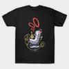 Men Black Print T-shirt Caterpillar - Alice In Wonderland No-Cut Transfer Paper Print Cotton Tshirt