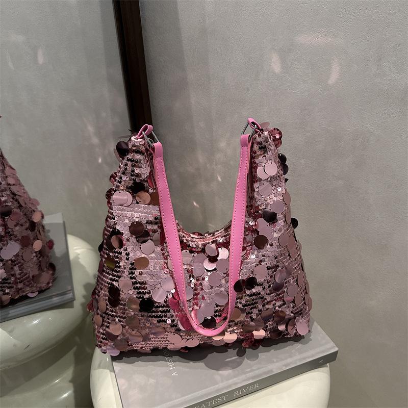 New Sequined Underarm Bag Women's High-end Portable Shoulder Bag Texture Messenger Bag Cross