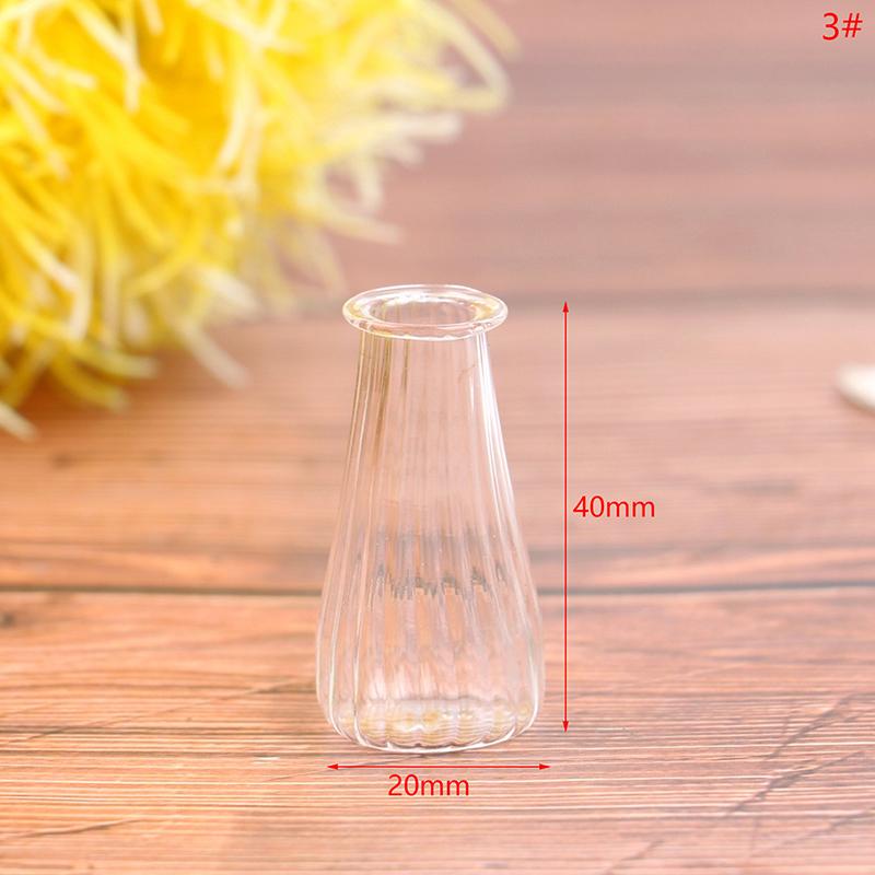 1:12 Dollhouse Miniature Transparent Glass Vase Glass Bottle Storage Tiny Jar Vial Decor Toy DIY Accessories Home Ornament