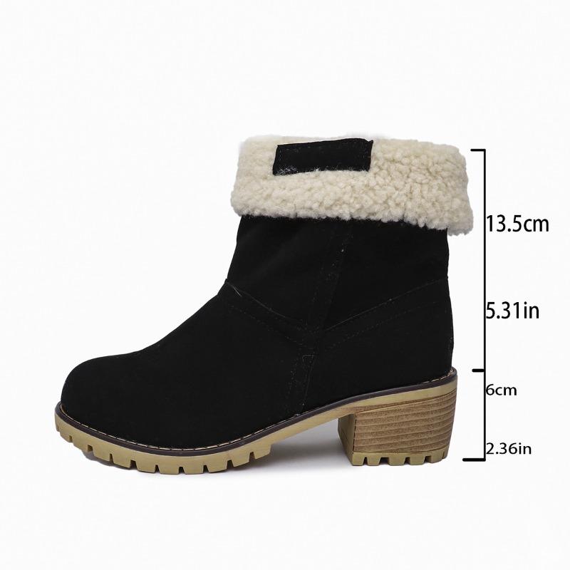 Large-size Women's Chunky Platform Cotton Shoes, New Style Round-toe Snow Boots for Women