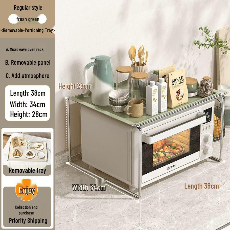 New Split Stainless Steel Multifunctional Kitchen Microwave and Electric Oven Countertop Storage Rack