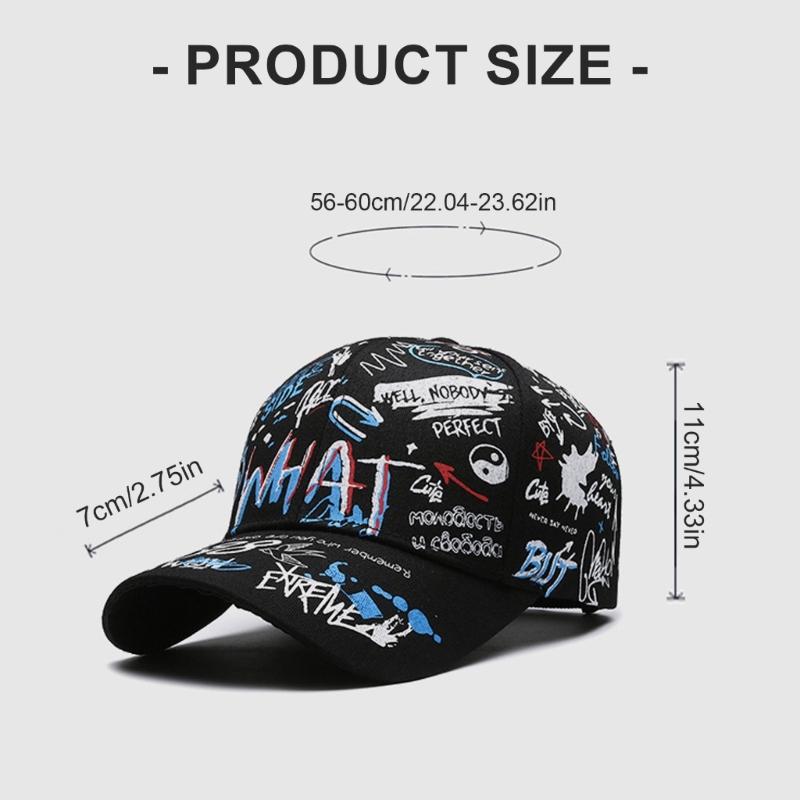 Unisex Hiphop Print Baseball Hat Softable Adjustable Hat Fashionable Couples Hat for Spring and Autumn Outdoor Activity