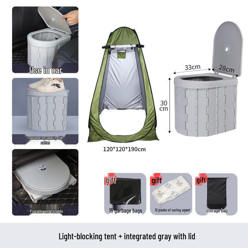 Portable Odor-Proof Folding Toilet for Vehicle, Camping, and Outdoor Emergencies