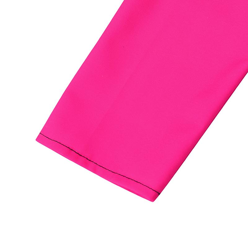 Women Big Size Round Neck Long Sleeve Color Block Dresses