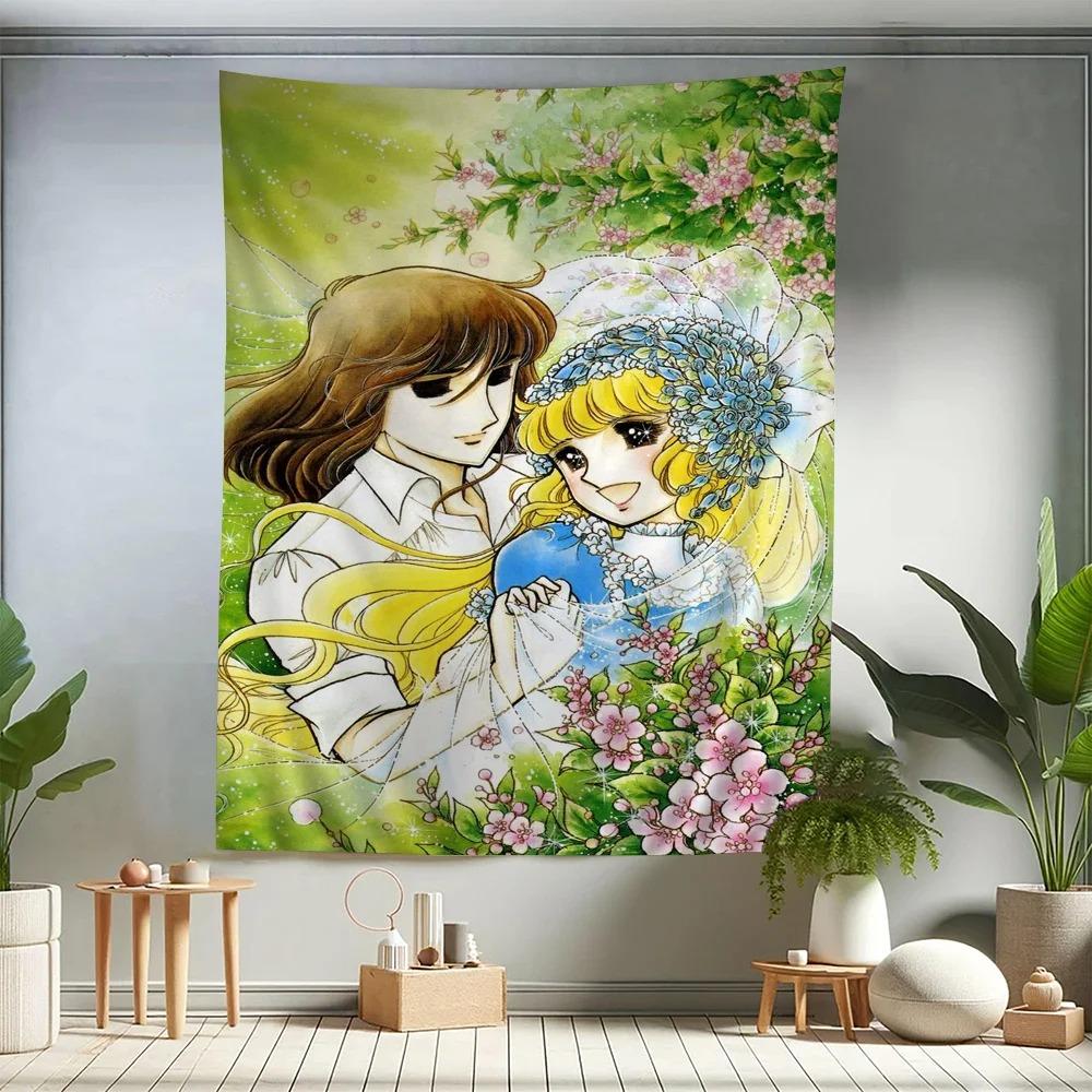 Anime Manga kawaii Candy Anime Colorful Tapestry Wall Hanging Bohemian Wall Tapestries Mandala Wall Hanging Sheets