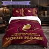 Queensland Maroons Customized Name Text Bedding Set, 1 Duvet Cover & 2 Pillowcases Personalized Bedroom Gift
