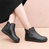 Winter Genuine Leather Women Ankle Boots Shoes Women Thick Plush Warm Casual Ankle Boots Mother Waterproof Non-slip Booties