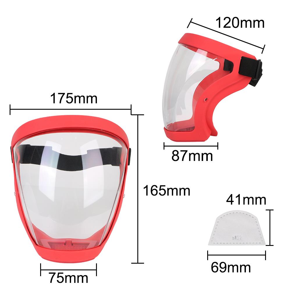 Kitchen Tool Oil-splash Proof Mask Protection Face Cover With Filters Motorcycle Bicycle Cycling Dusting Mask Full Face Shield