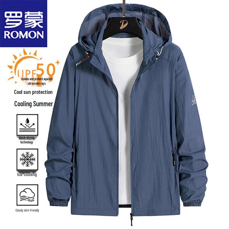 ROMON Men's Hooded Lightweight UV Sun Protection Jacket
