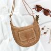 Handgewebte Damen Schultertasche Böhmische Strandhandtasche für Arbeit Party Urlaub