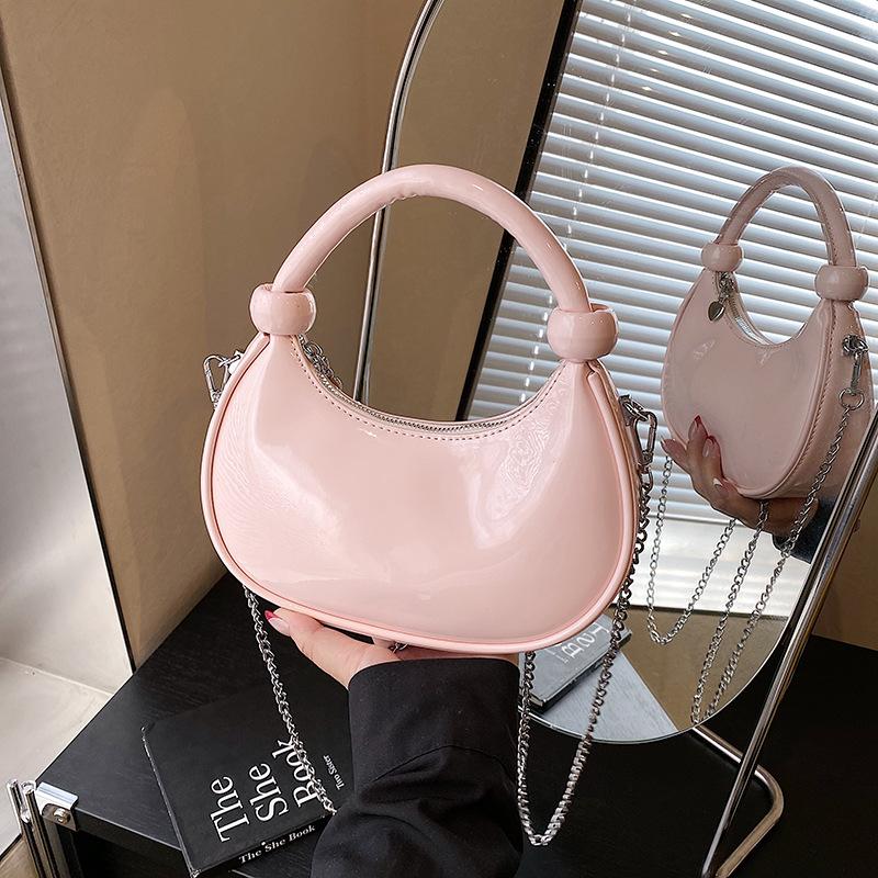 Handbag simple fashion versatile shoulder messenger bag new high-end fashion glossy bag women's bag