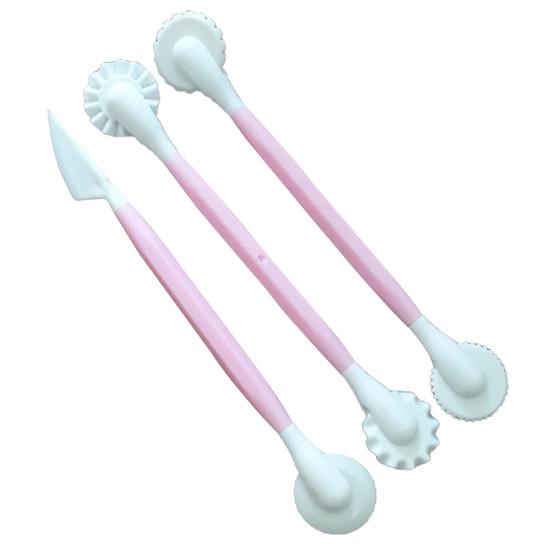 

Talos 3шт торт цветок декоративная ручка помадка резьба скульптура моделирование выпечки инструмент розовый