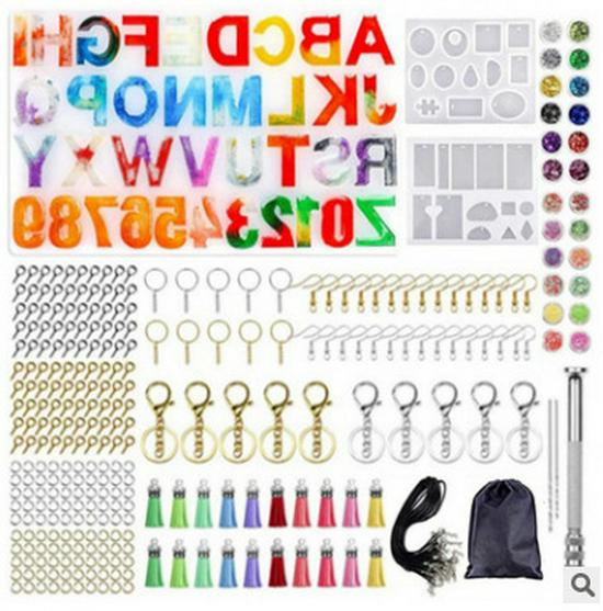 DIY Epoxy Resin Crystal Letter Silicone Set for Key Pendant Crafting