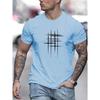 Summer 100% Cotton Casual Loose Minimalist Line Graphic Print Round Neck Short Sleeve Men's T-shirts