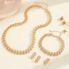 European and American Fashion, Unique and Exaggerated Wheat Ear and Leaf Luxury Trending jewelry4Piece Suit