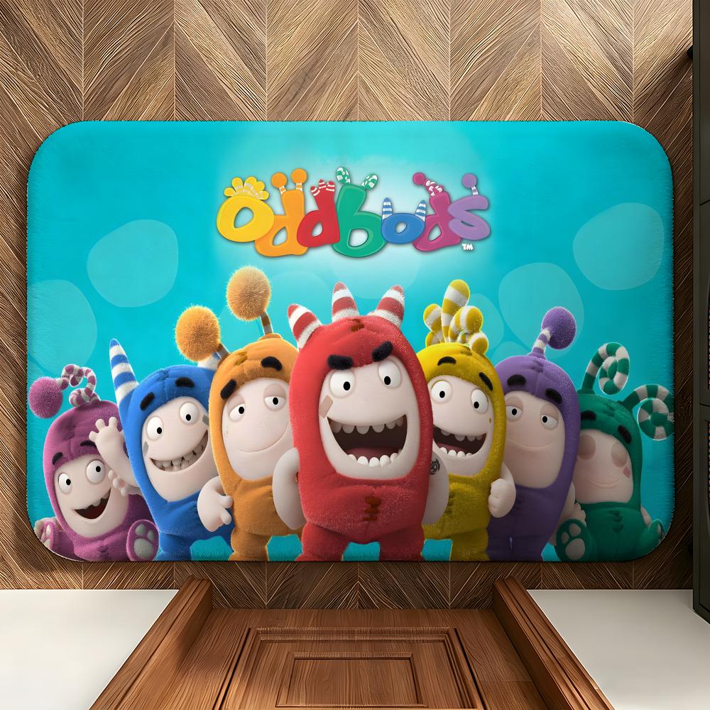 Tappetino per Pavimento O-Oddbods Cartone Animato Tappetino Morbido in Flanella per Porta d'Ingresso Antiscivolo Assorbente Tappeto per Pavimento per Bagno Camera da Letto