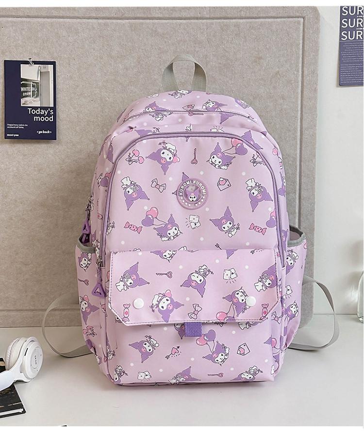 Stylish And Adorable Unisex Backpack For School Kids Featuring Cartoon Patterns And Comfortable Design Small фиолетовый