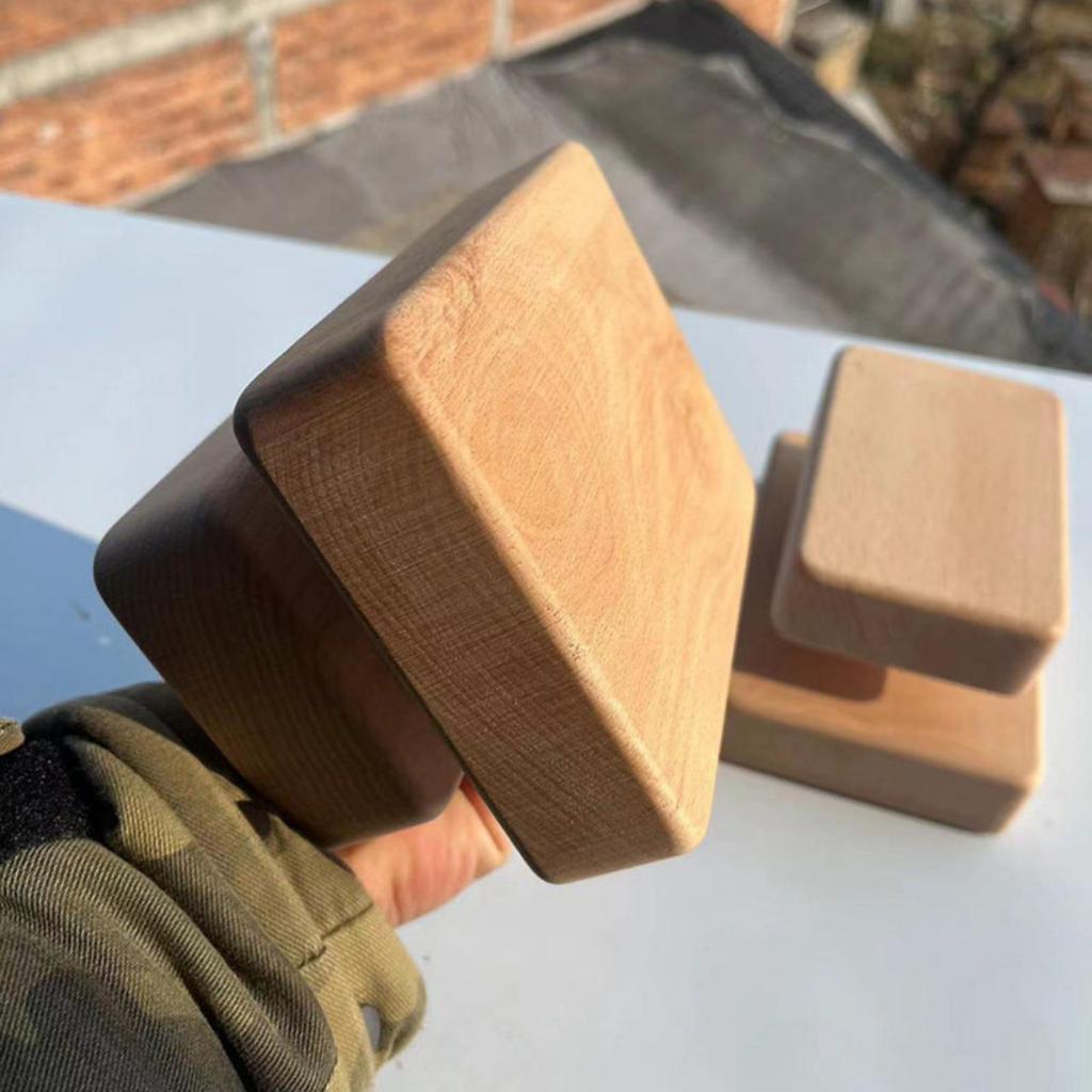 Beech Wood Exercise Blocks Sanded Finish Wooden Thick