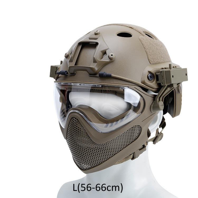 Tactical Helmet   Mask   Goggle Sets Outdoor Airsoft Paintball Helmet with Goggles FAST PJ Helmets CS Game Full Face Protection