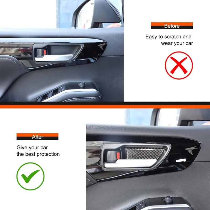 For Toyota Highlander 2022-2025 Soft Carbon Fiber Car Inner Door Bowl Panel Decorative Stickers Car Interior Accessories