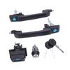 5 Pieces Set Car Exterior Door Handle with Key and Tailgate Lock 1H0837207B for Cabrio 1995 to 1998
