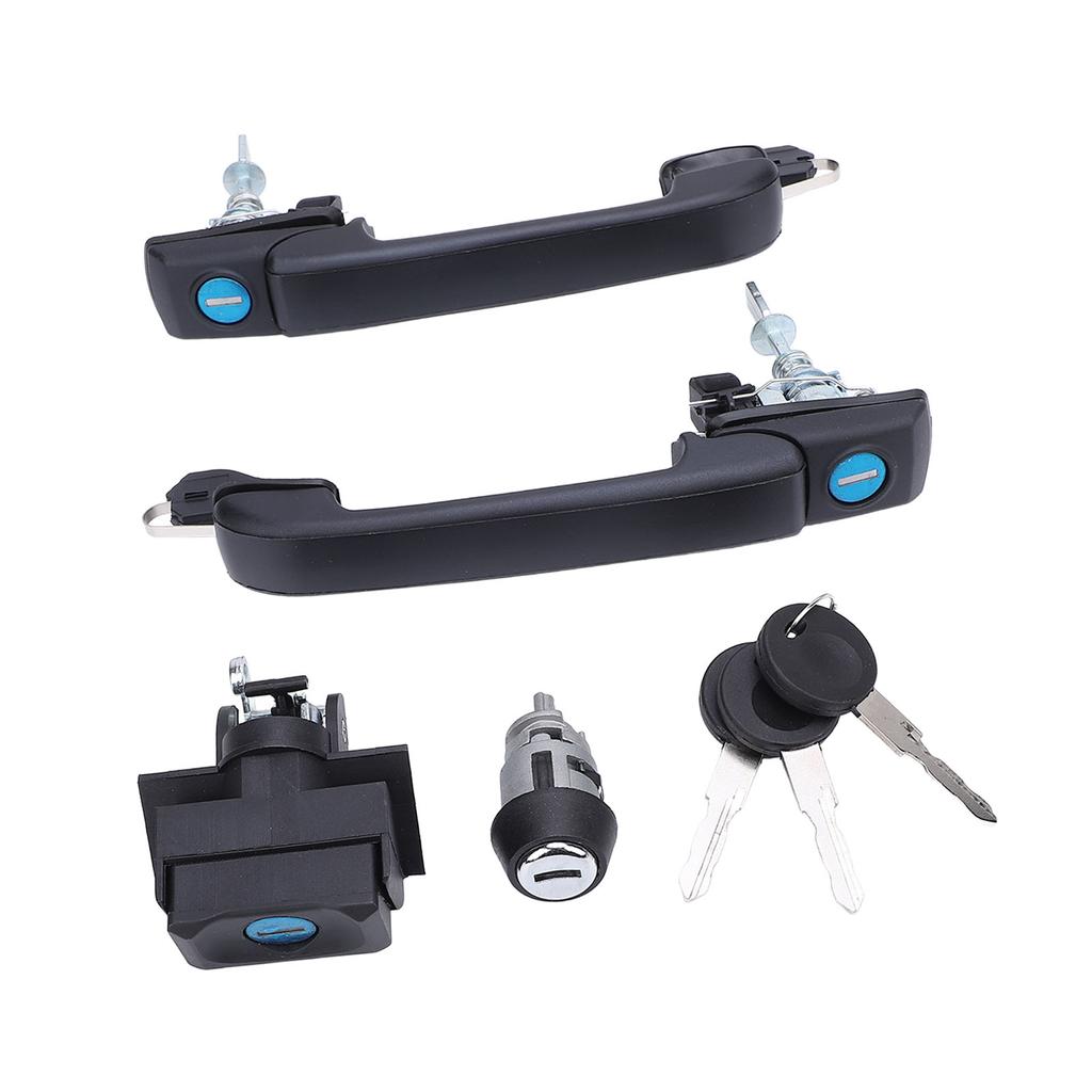 Conjunto de 5 Peças Maçaneta Externa da Porta do Carro com Chave e Fechadura da Porta Traseira 1H0837207B para Cabrio 1995 a 1998