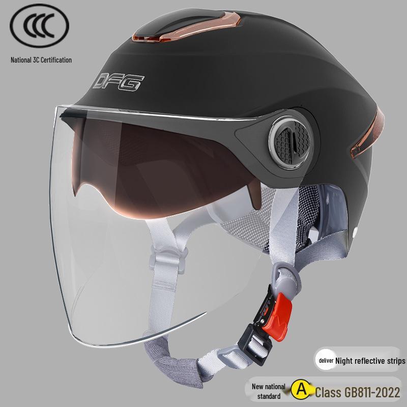 Certified Universal Half Helmet for Men & Women - Summer Sun Protection, All Seasons Motorcycle Use
