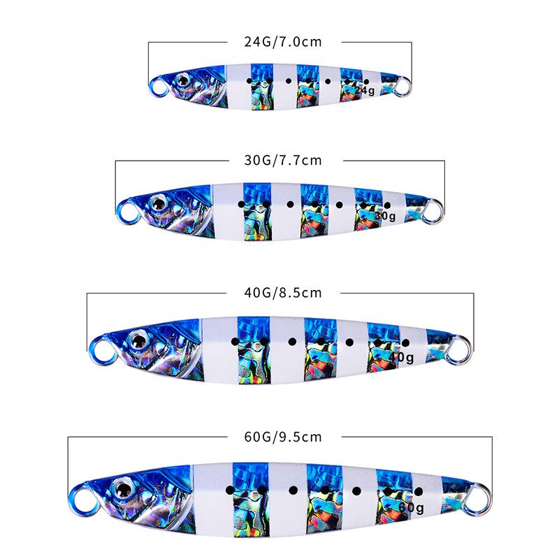 Luminous Long-Cast Metal Jig Sinking Bait for Sea and Boat Fishing