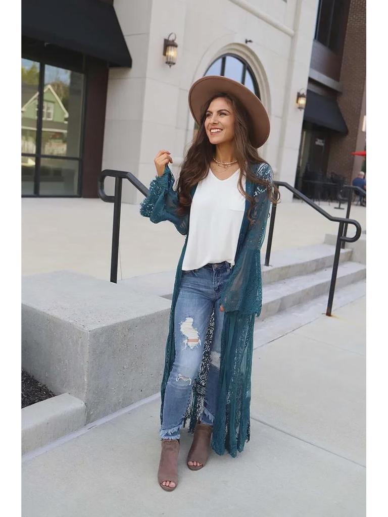 Lace Beach Cardigan: Cross-border Bikini Cover-Up and Seaside Swimsuit Sunscreen Jacket for Beach Vacations.