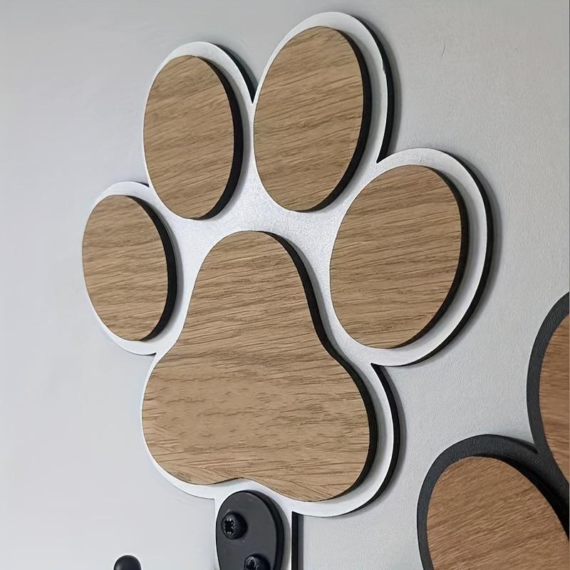 Stylish, Wooden Paw Print Wall Hooks, Polished Finish, Handmade Towel & Clothes Hangers Fit, Hooks, Bedroom Hooks, Cat Scratch Shapes