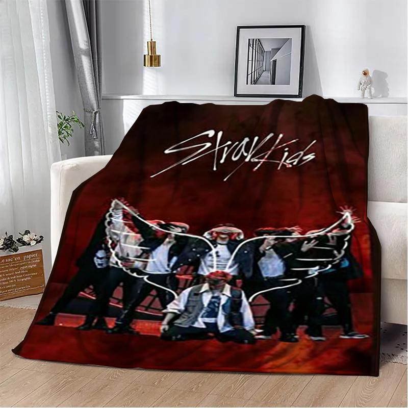 3D KPOP S-Stray-K-Kids Throw blanket Picnic blanket Warm Flannel blankets Home Couch bed linings blankets for beds Birthday Gift