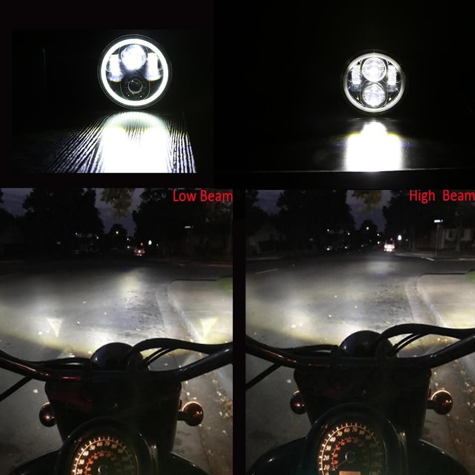 2 Pcs 5 3/4" Motorcycle Headlamp 5.75 Inch LED Headlight for Harley Triumph Rocket Iii 3 Speed Triple Street Triple Thunde