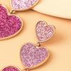 Vintage Black Red Geometric Heart Earrings Pendants Tassel Drop Earrings Bling Love Statement Aretes Gifts Ladies Jewelry