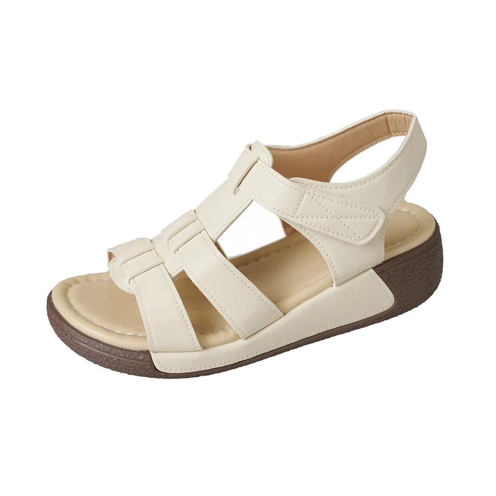 Schuhe Damen 2025 Sommer Neu Zehenfrei Damen Römersandalen Outdoor Lässige Keilsandalen für Übergröße Bequeme Tägliche Plateau